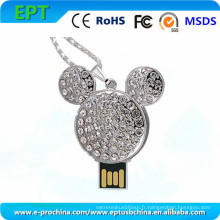 Logo personnalisé Bling Crystal Mini USB Flash Drive pour promotion (EM026)